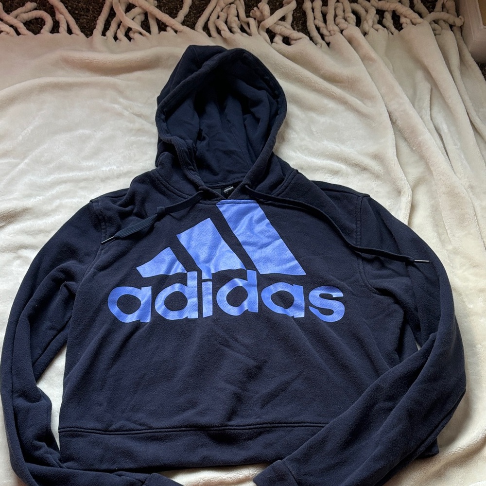 adidas cropped logo hoodie